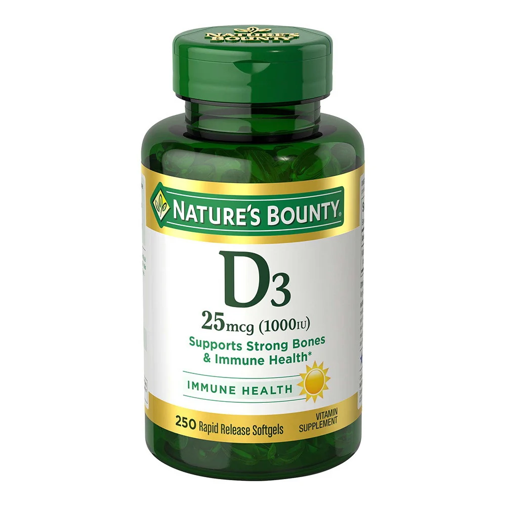 Top-Quality Nature's Bounty Vitamin D3 Softgels 25 mcg 1000 IU 250 Ct Exceptional