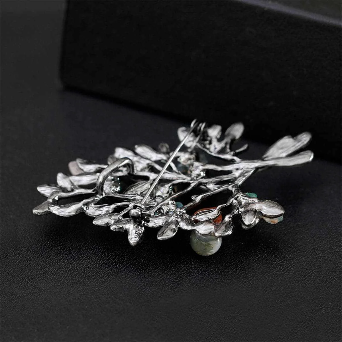 Proven Blue Pink Cubic Zirconia Two-Tone Botany Brooch Enhanced