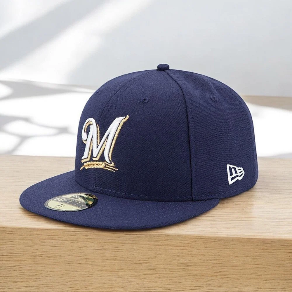Proven New Era Men's MLB 59Fifty Performance Fitted Brewers Top-Quality