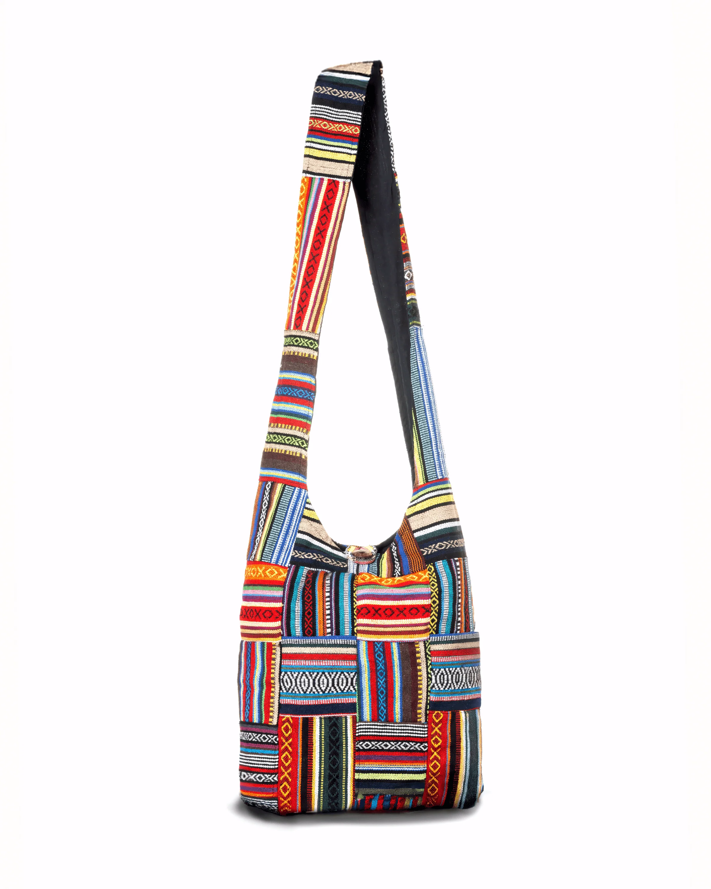 Smart Kathmandu Collection Patchwork Striped Hobo Bag Exclusive
