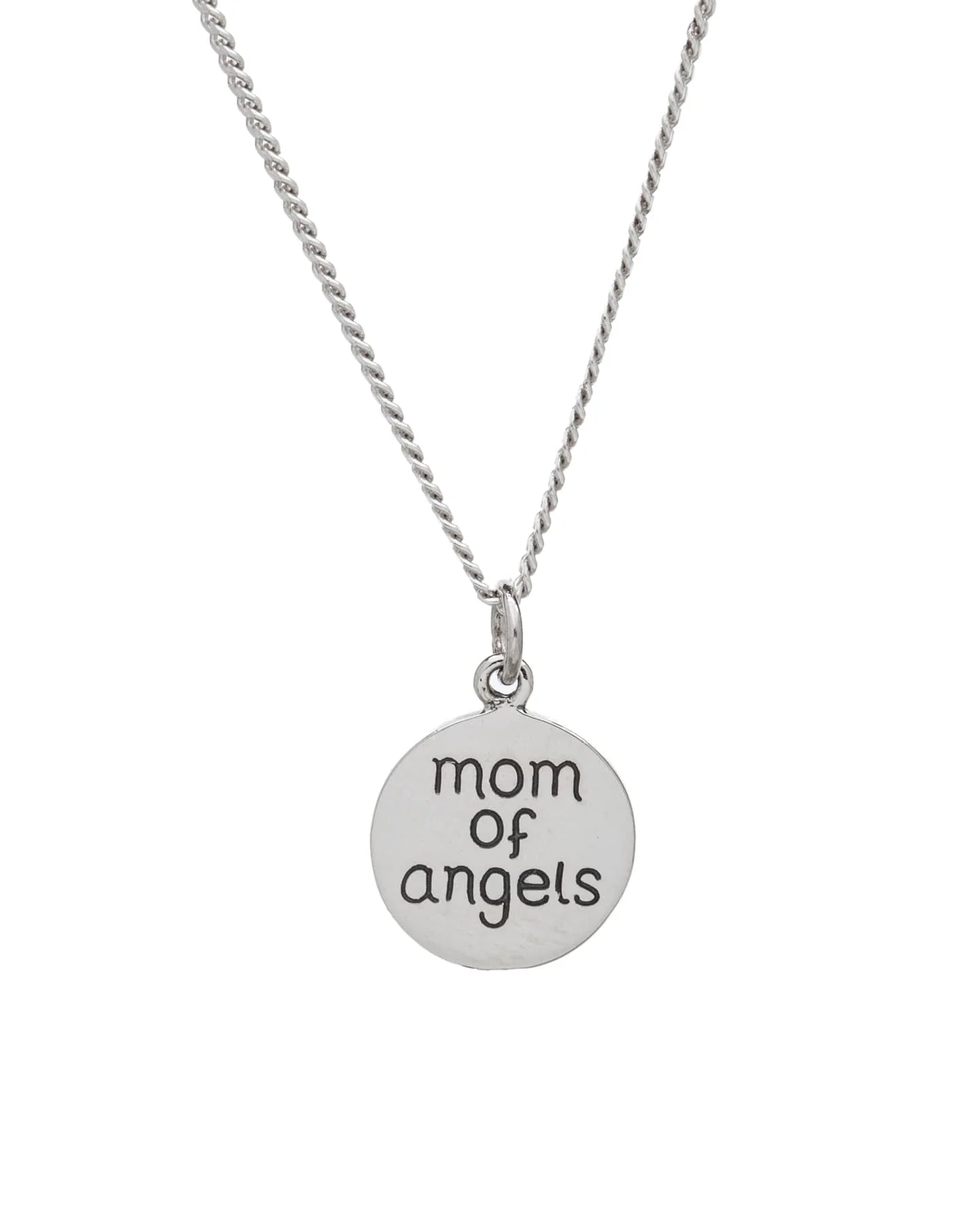 Certified Sterling Silver Mom of Angels Pendant Necklace High-Grade