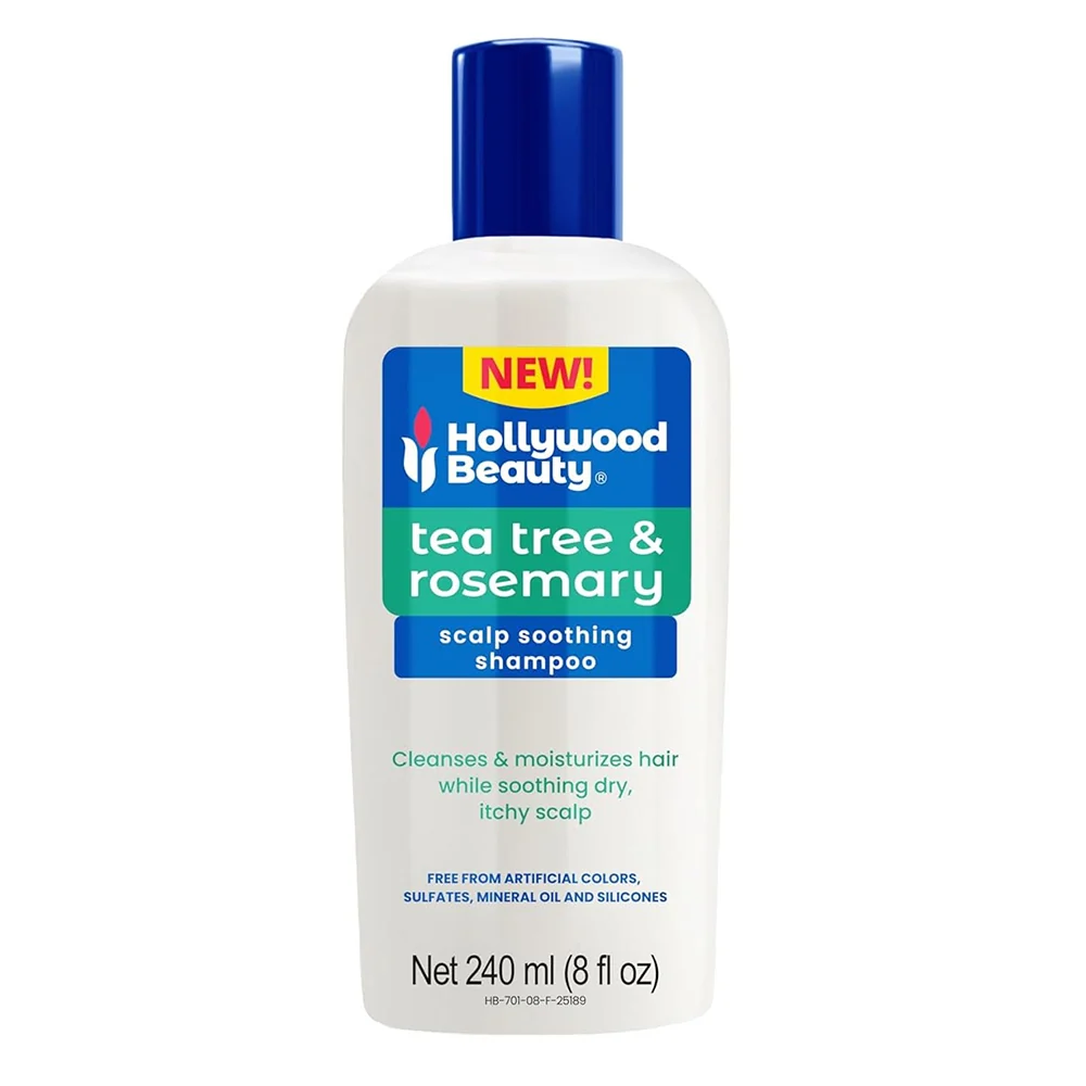 Premium Hollywood Beauty Tea Tree and Rosemary Scalp Soothing Shampoo Cleanses and Moisturizes Hair 8Oz 240ml Organic
