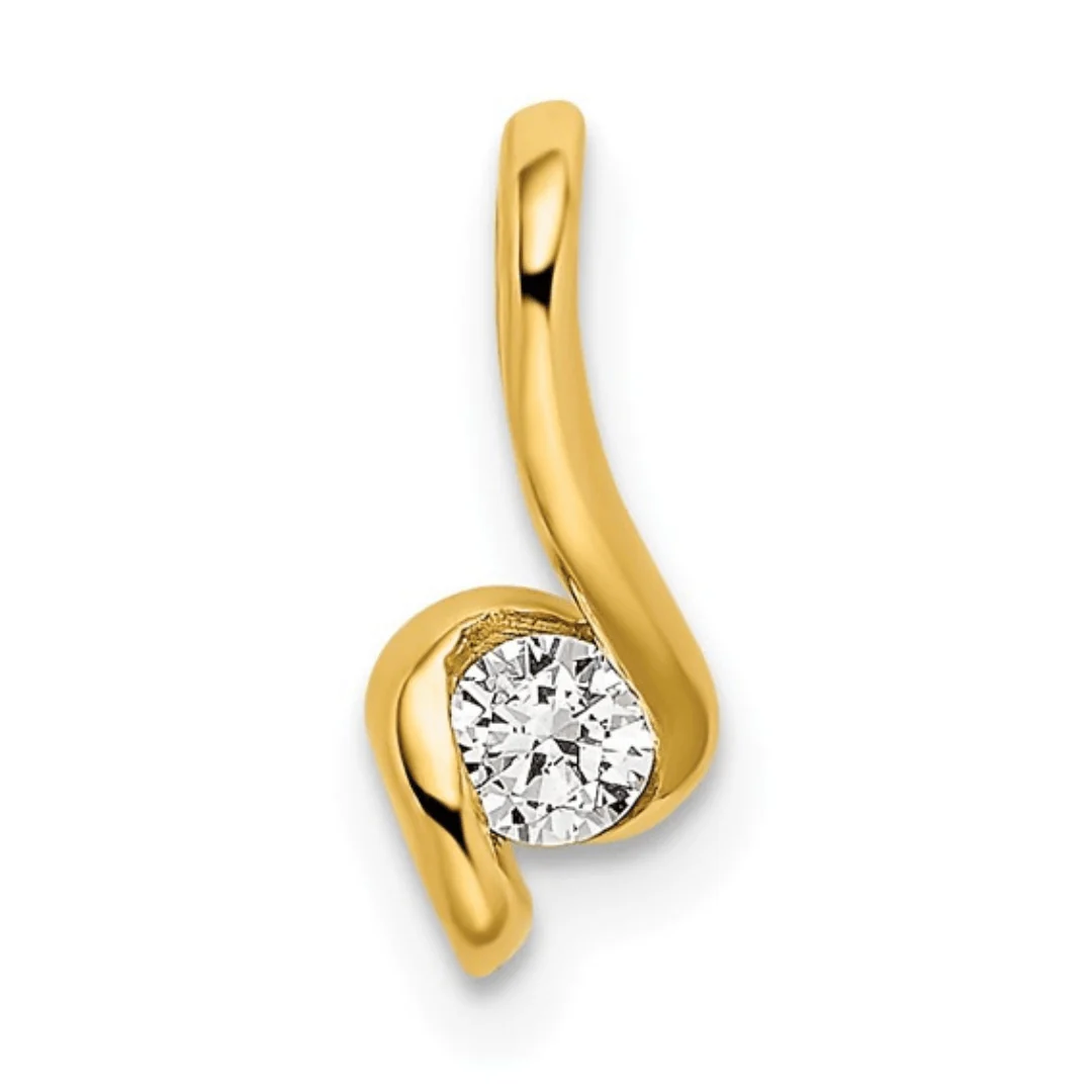 Efficient 14K Gold Lab Grown Diamond Solitaire Pendant Fashionable