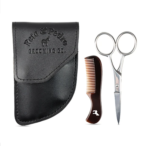 Easy-to-Use Beard Care Comb Scissors Kit Authentic