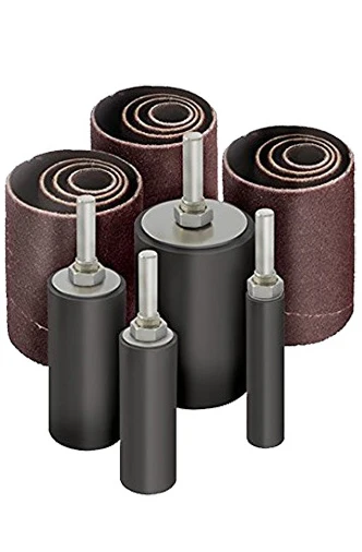 Refined 16pc Deep Long Sanding Round Drum Set for Wood Drill Press Sander Sleeves Kit Reusable