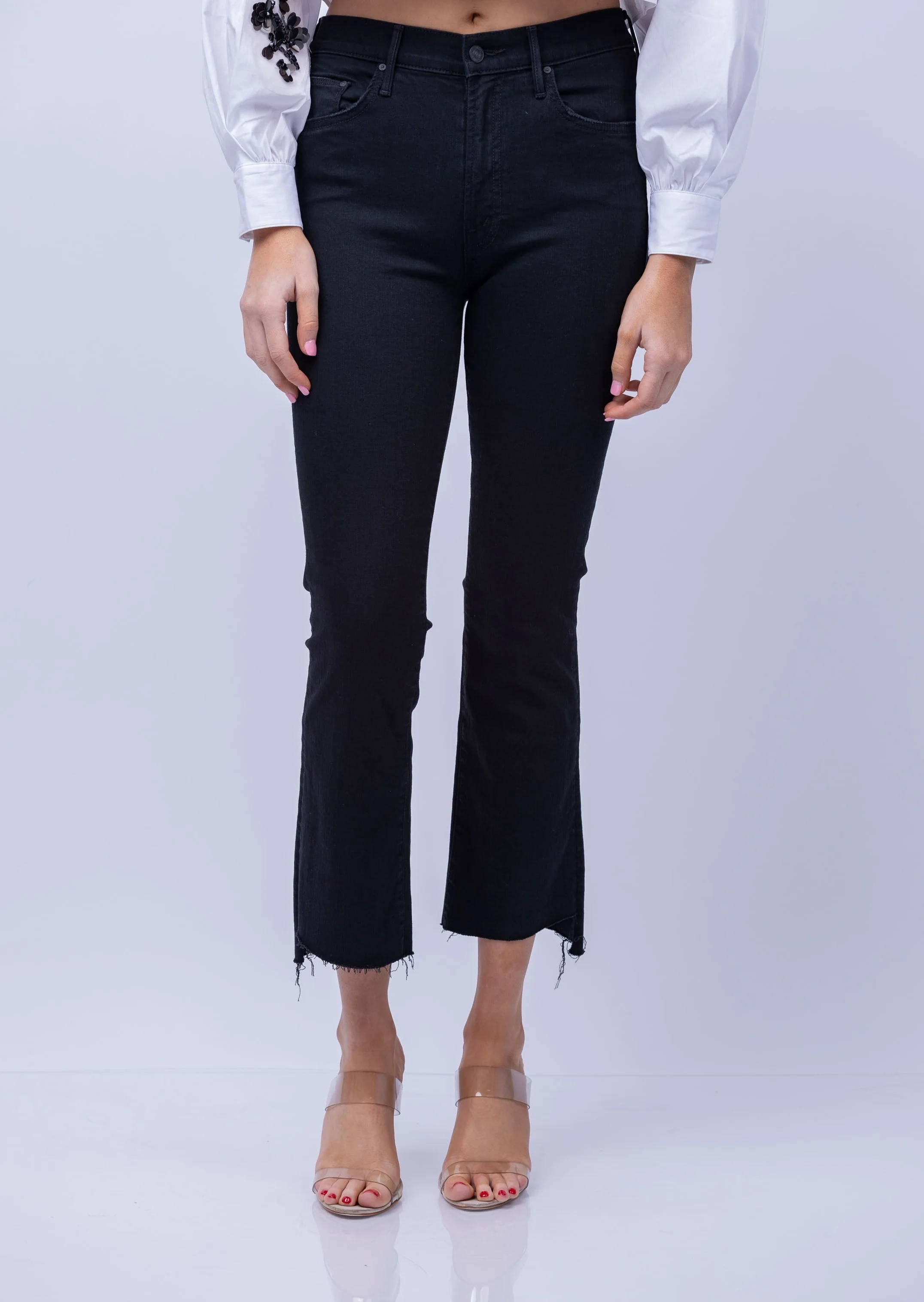 Enhanced Mother Denim The Insider Crop Step Fray in Not Guilty Effective