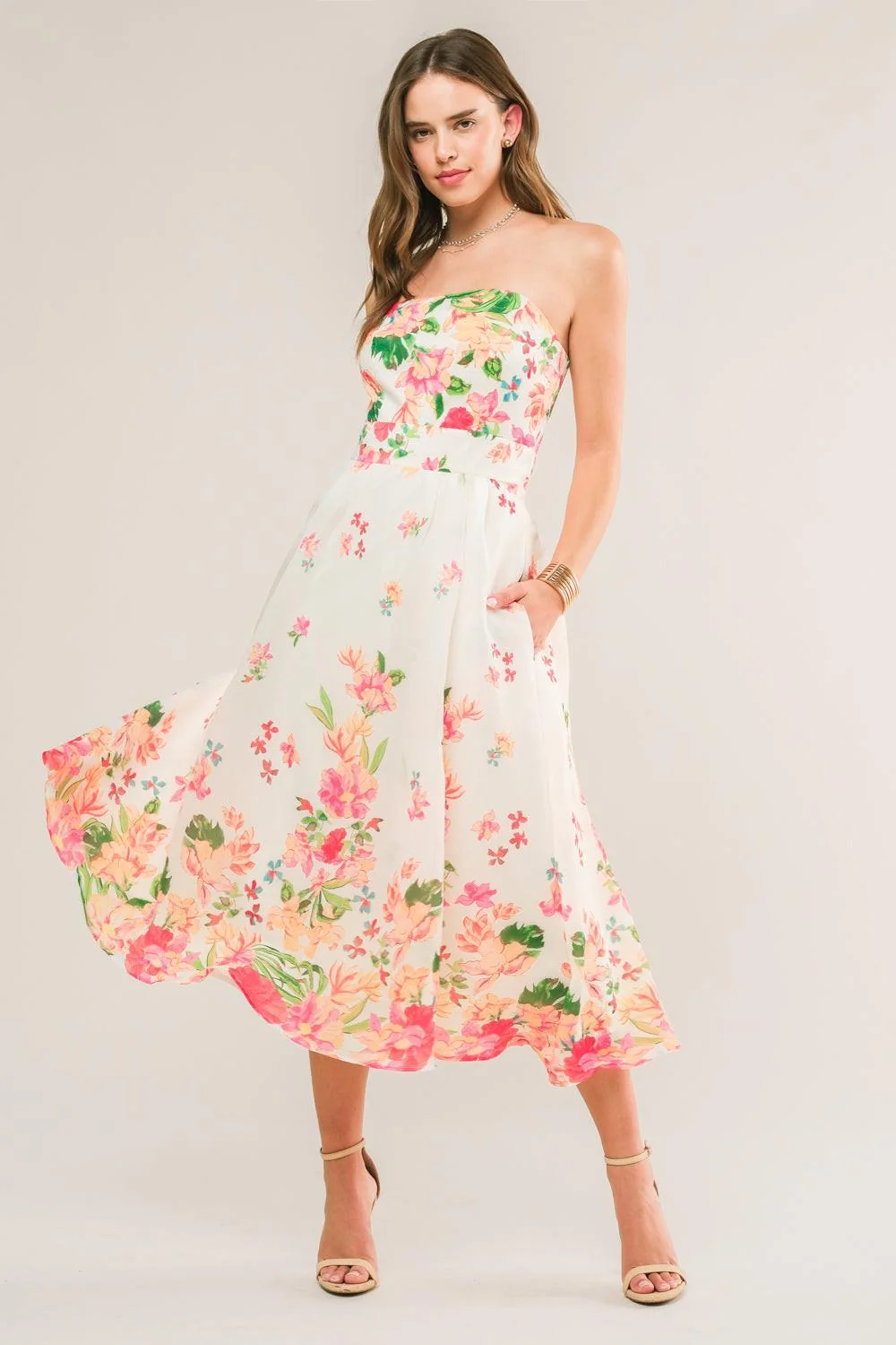 Safe Come When I Call Woven Midi Dress Casual
