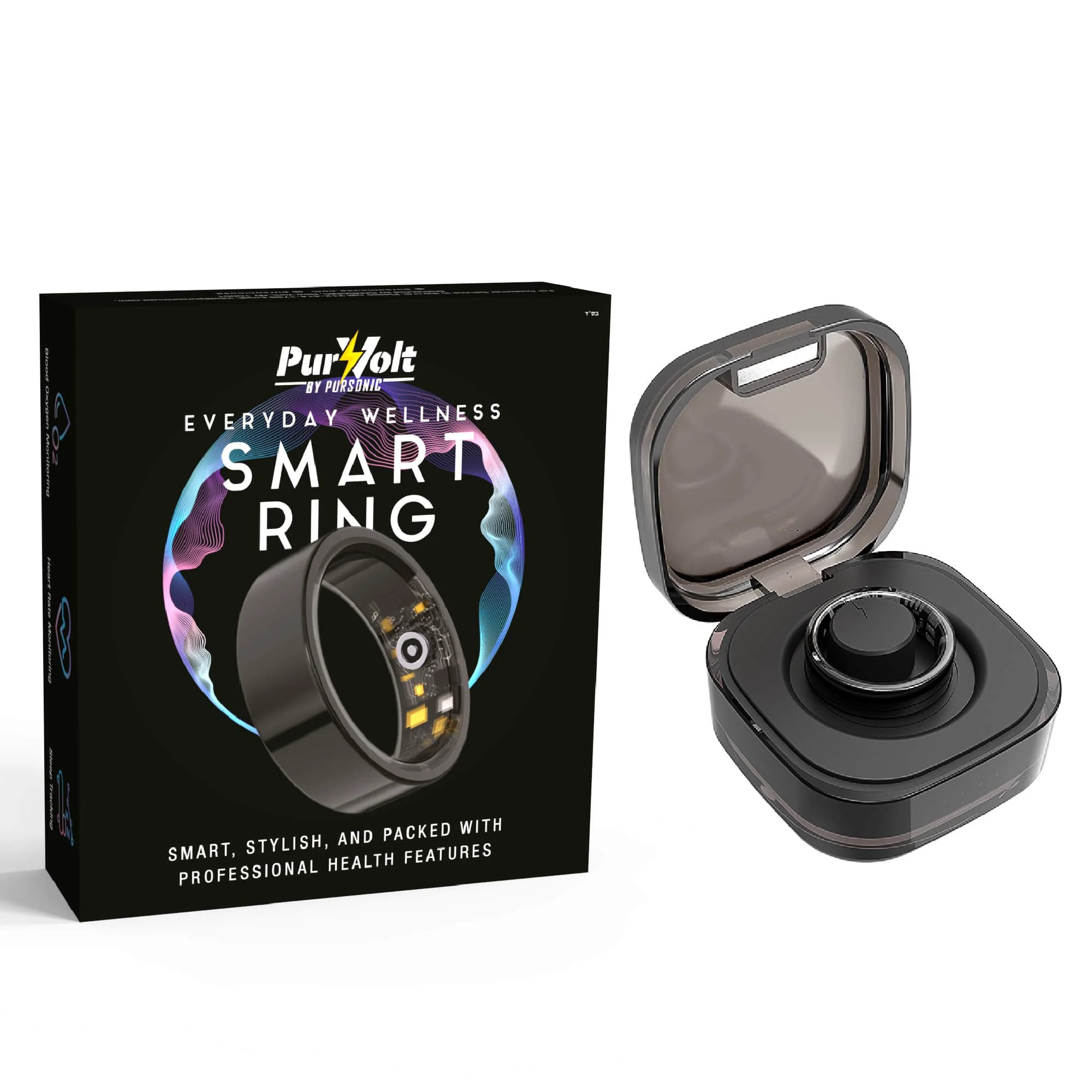 Fine PURSONIC Everyday Wellness Smart Ring – Sleek Health Sleep Tracker with Magnetic Charging Base Original Design