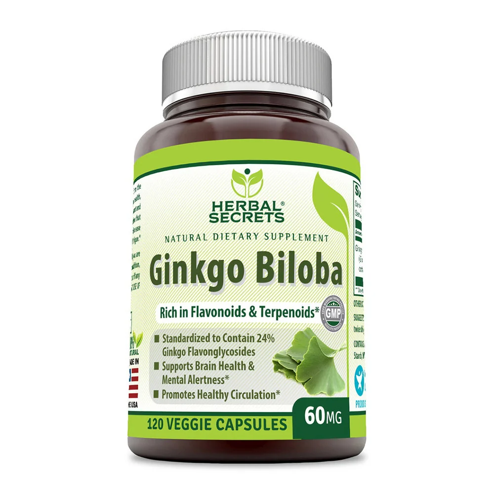 Fashionable Nutrition Herbal Secrets Ginkgo Biloba 60 Mg Veggie Capsules 120 Ea Fast