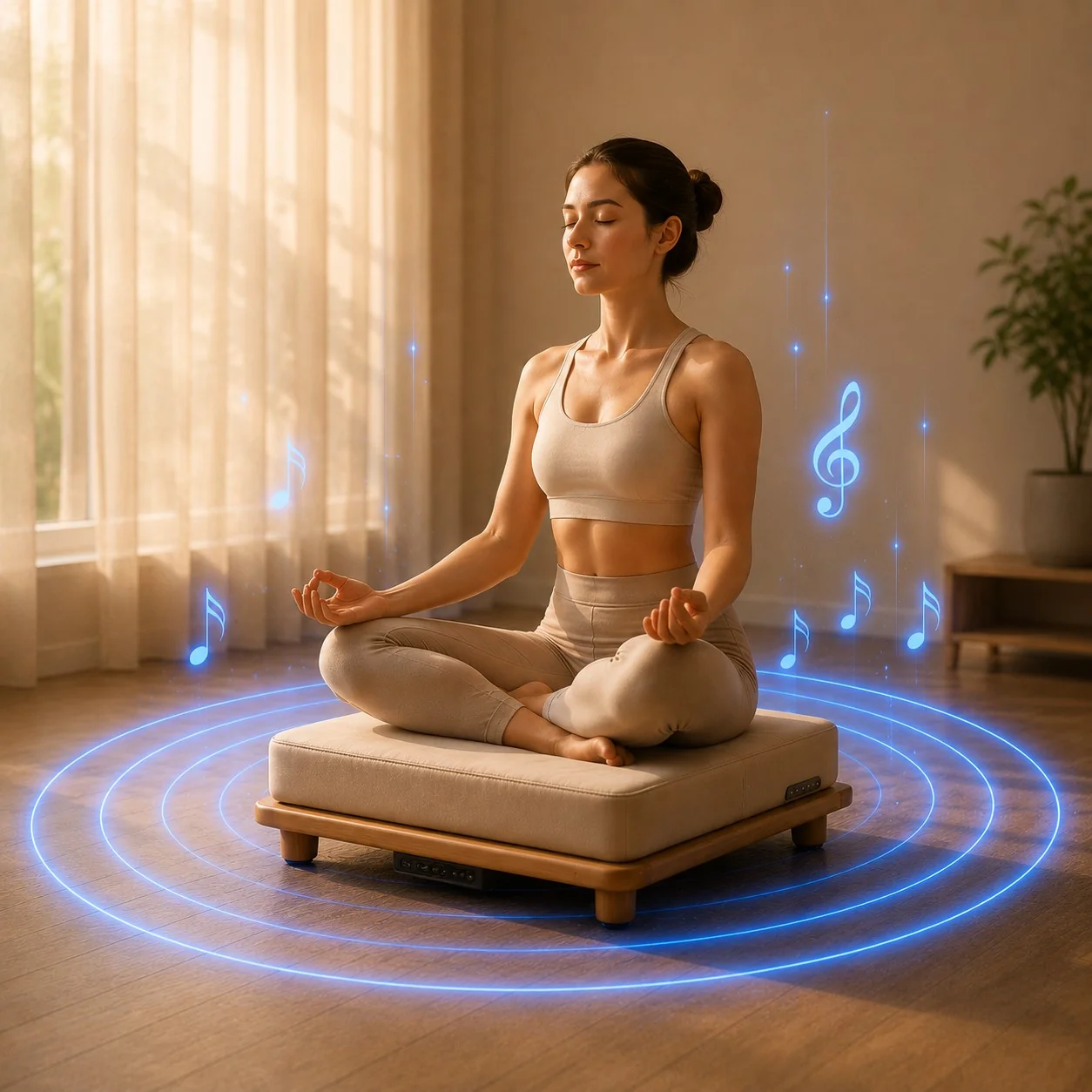 Fine Crafted Hisooth® FlowZen™ VibroAcoustic Meditation Cushion -Sound Therapy Platform High-Quality