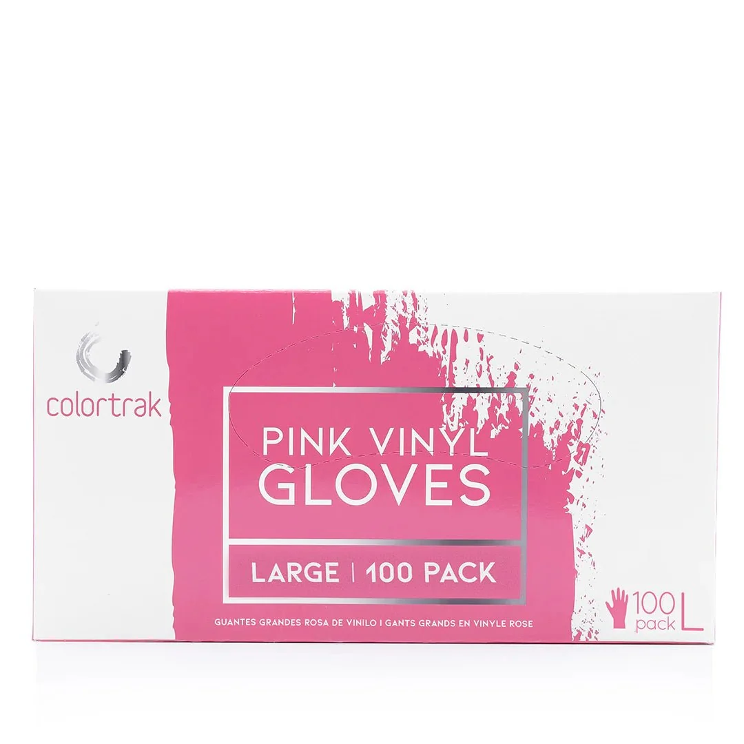 Lightweight Pink Vinyl Gloves Large 100 Pack 109DG-L COLORTRAK Genuine
