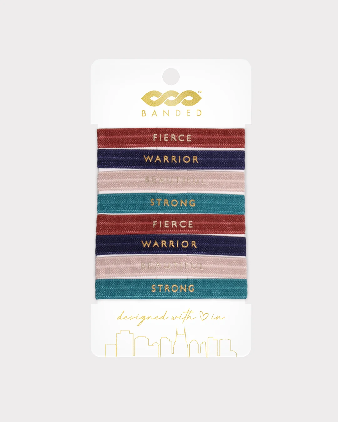 Elegant Shine On Hair Ties - 8 Pack Functional