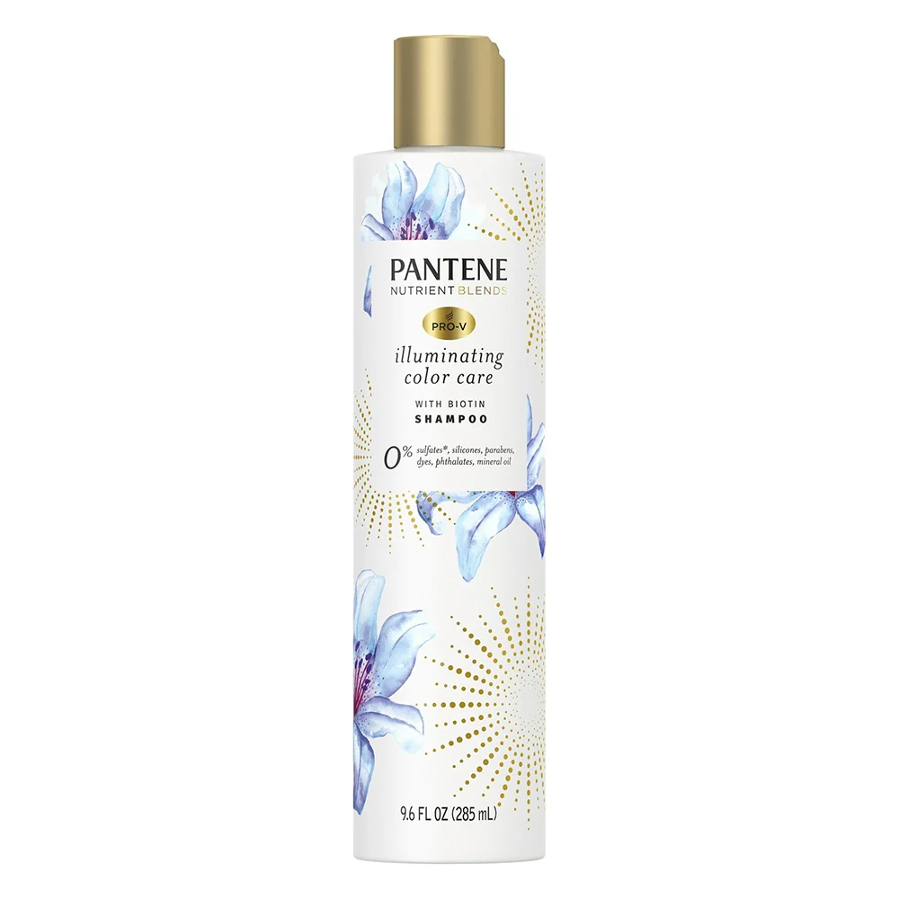 Optimized Pantene Illuminating Biotin Shampoo for Nourishing Color Safe with Biotin 9.6Oz 285ml Next-Generation