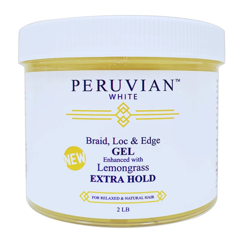 Peruvian White Braids N Lox Braid Loc Edge Braiding Gel for Relaxed and Natural Hair 32Oz 2lb Reusable