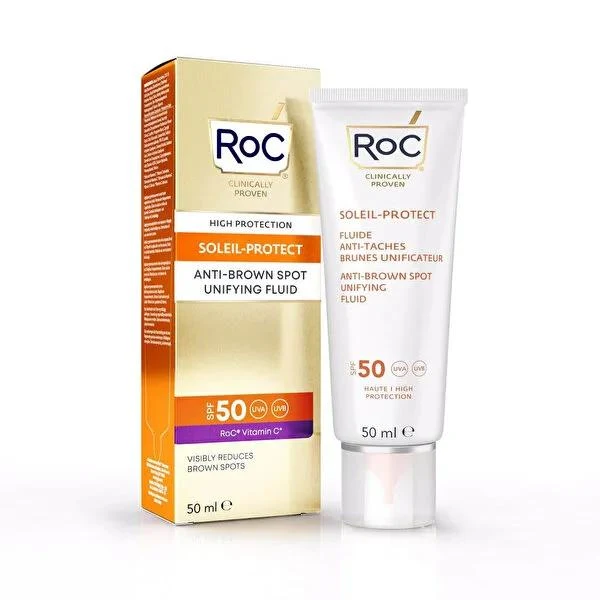 Effective Roc Sunscreen Cream SPF 50 - Anti-Brown Spot Vitamin C Derivative 1.69 fl oz Smooth