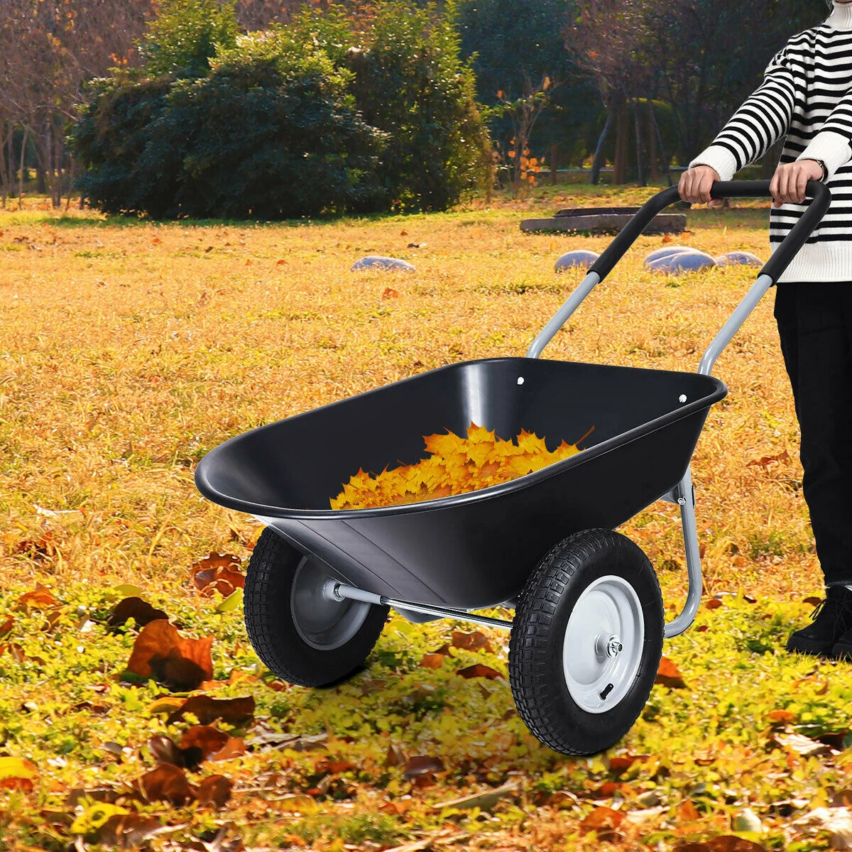 Premium Heavy Duty Two Wheel Steel Garden Wheelbarrow Proven