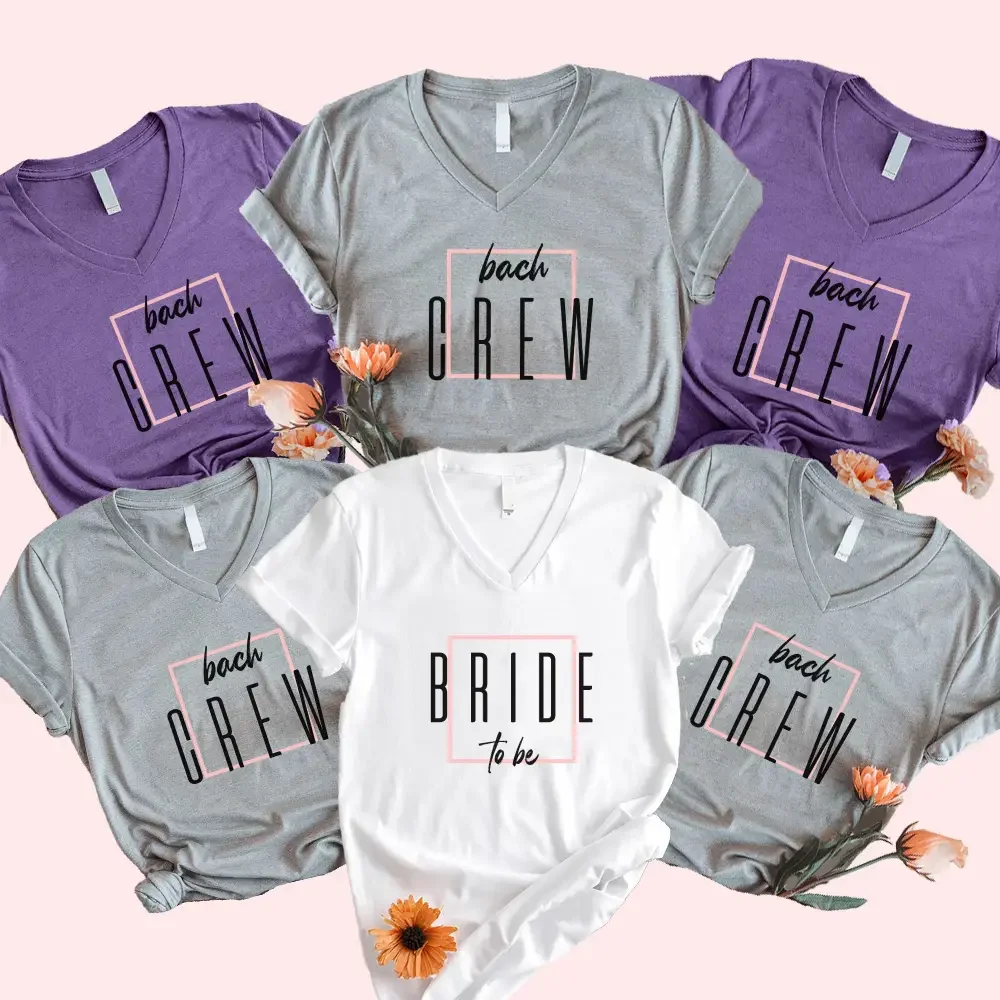 Healthy Bach Crew Bride To be Party Bachelorette V-Neck T-shirt Selected
