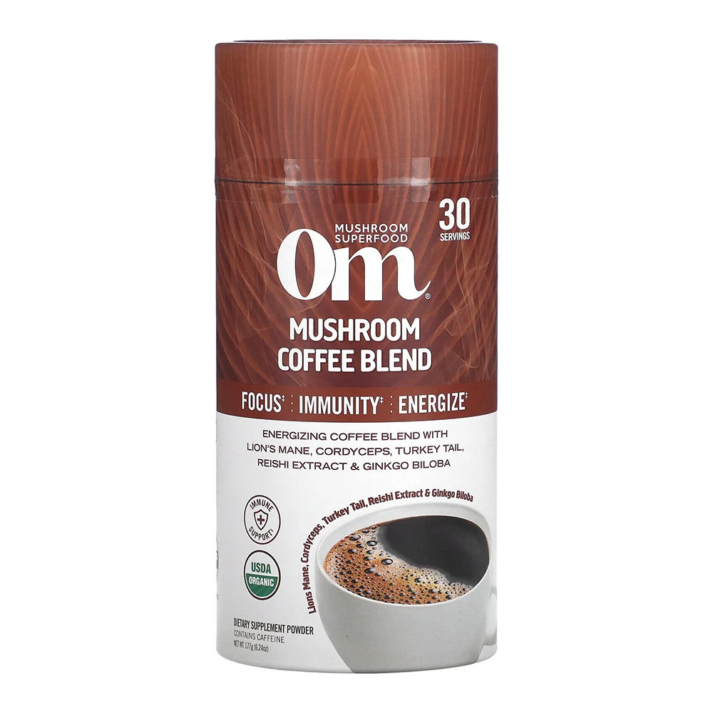 Certified Om Mushroom Superfood Mushroom Coffee Blend Powder 6.24 Oz Specialty