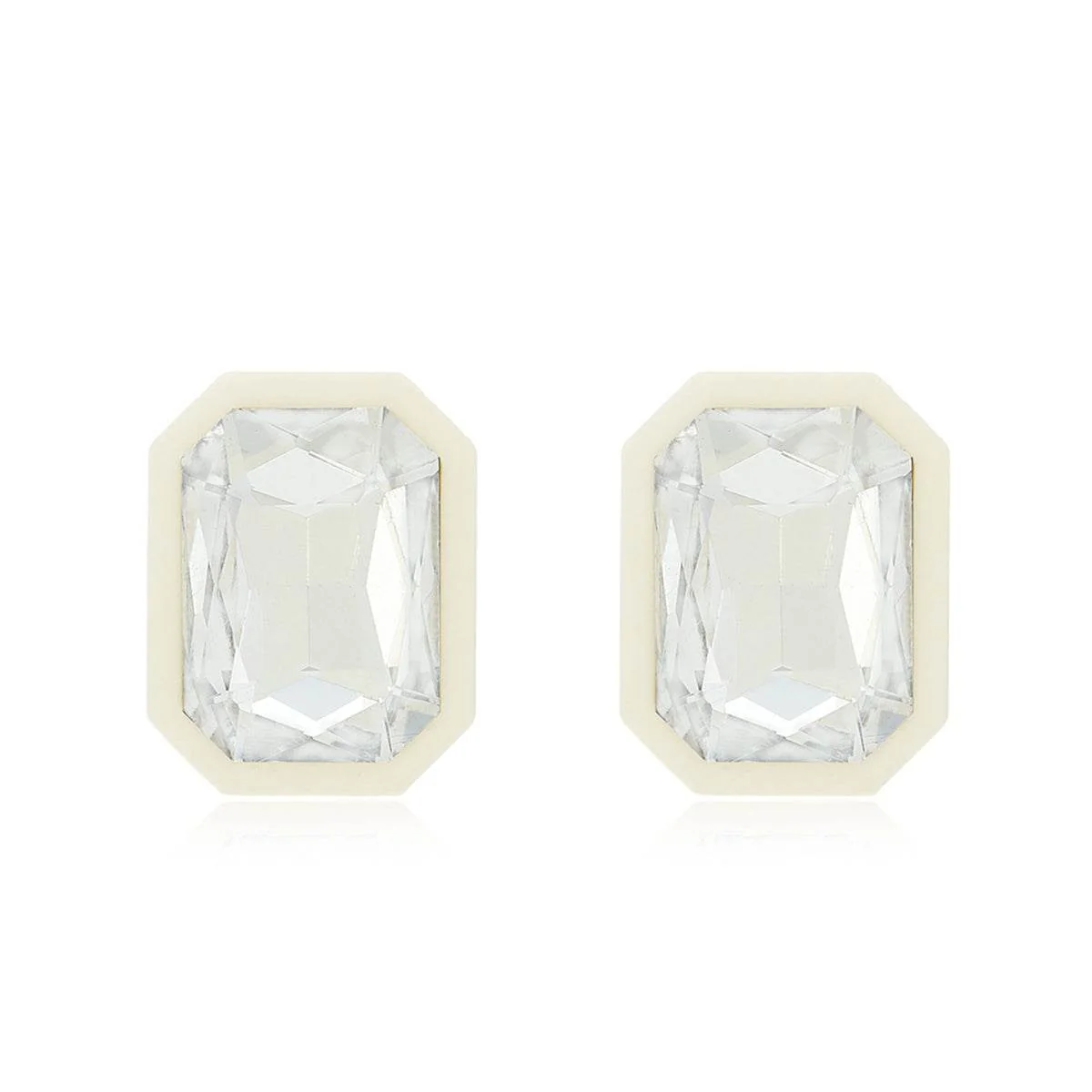 Premium Material Crystal White Rectangle Stud Earrings User-Friendly