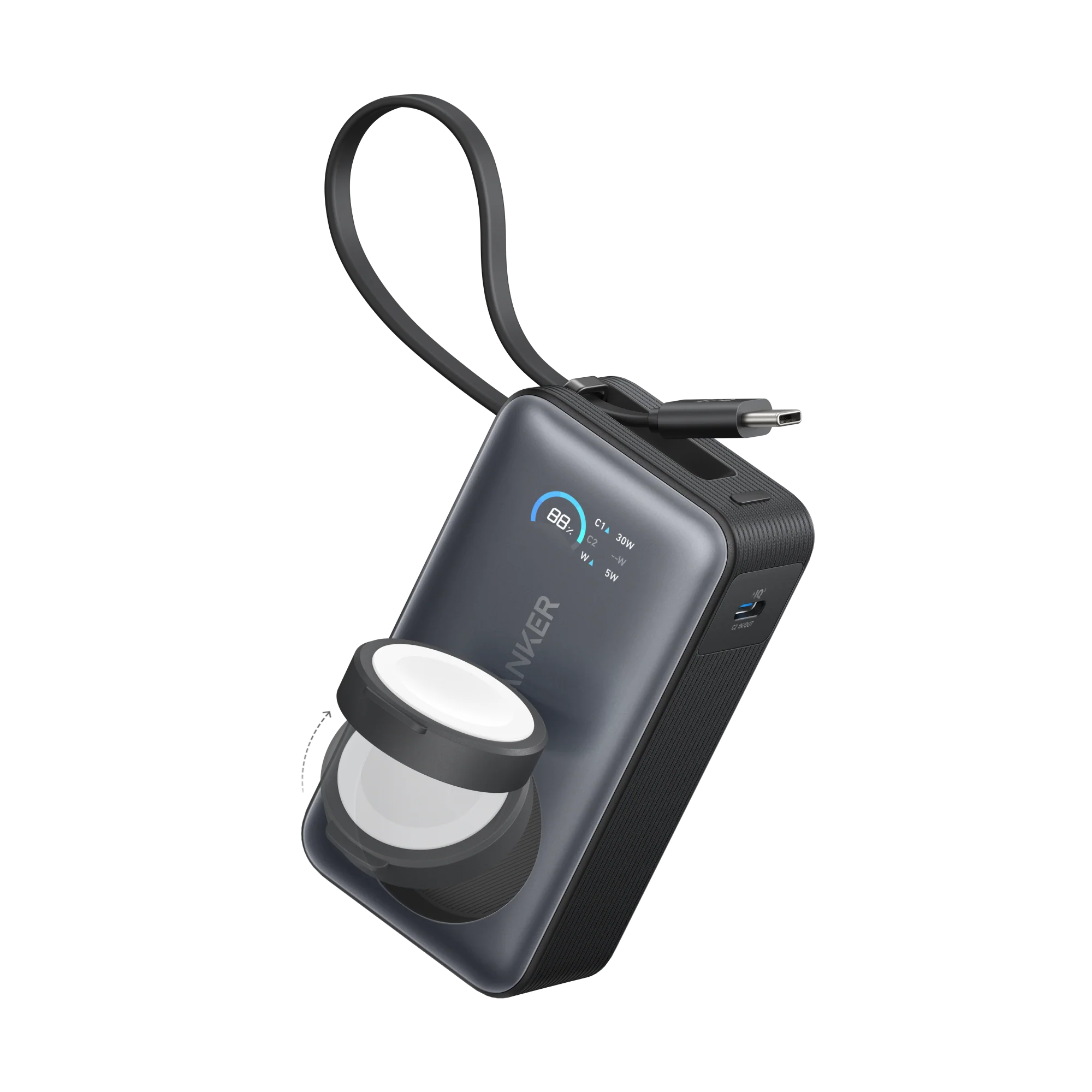 Easy-to-Use Anker MagGo Power Bank 10K 35W For Apple Watch Smooth