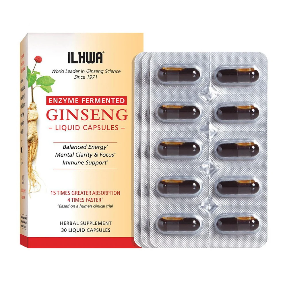 Exclusive Ilhwa Enzyme Fermented Ginseng Liquid Capsules 30 Ea Green