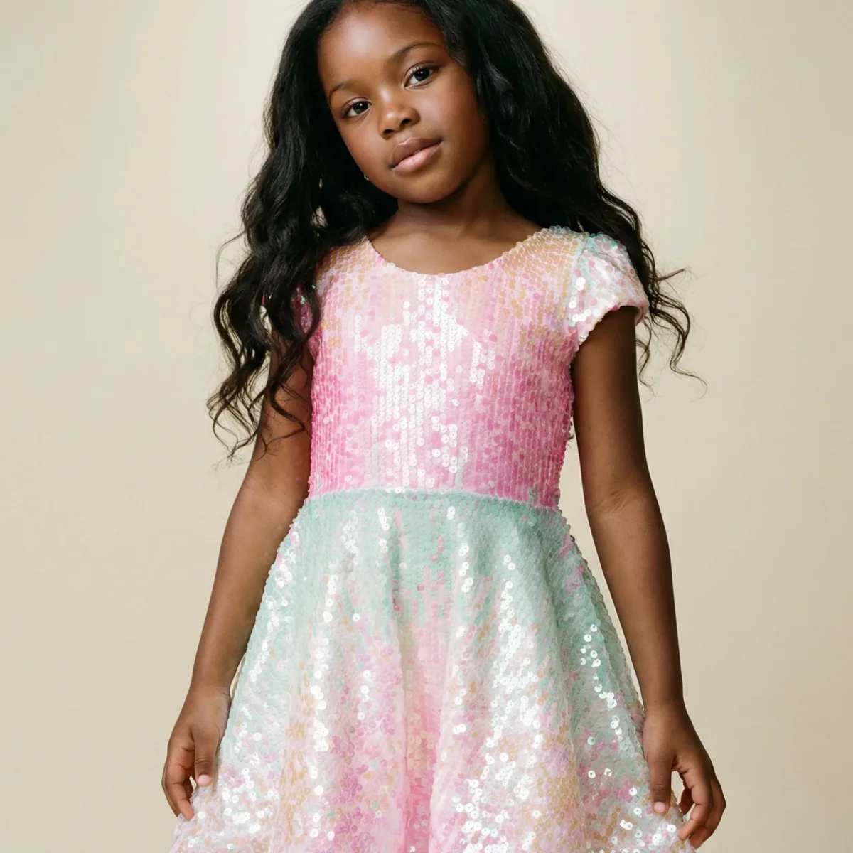 Soft Sorbet Swirl Skater Dress Size 3-4 Trusted