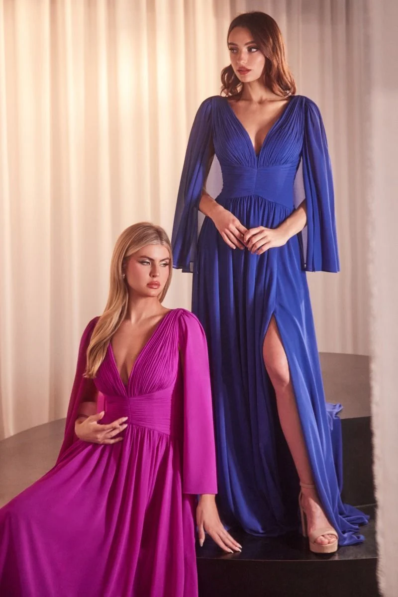 Effective A-Line Caplet Dress In Chiffon Organic