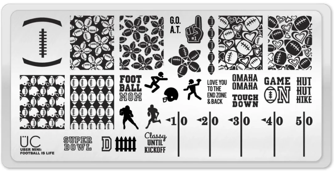 High-Performance Football is Life - Uber Chic Mini Stamping Plate Clean