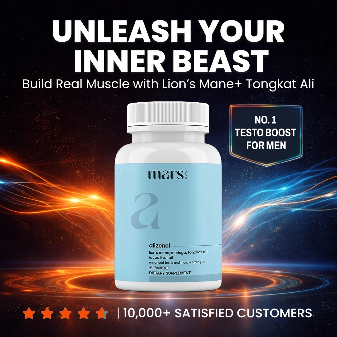 High-Performance Mars Alizenol Capsules with Lion s Mane Tongkat Ali Cod Liver Oil – Drive Stamina Performance Confidence Support 60N Pack of Light Support Lightweight
