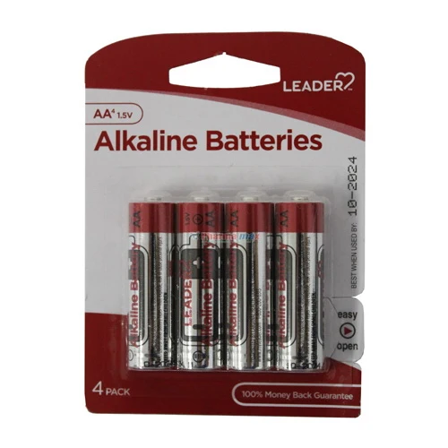 World-Class Leader Alkaline 1.5V Batteries AA 4 Ea Practical