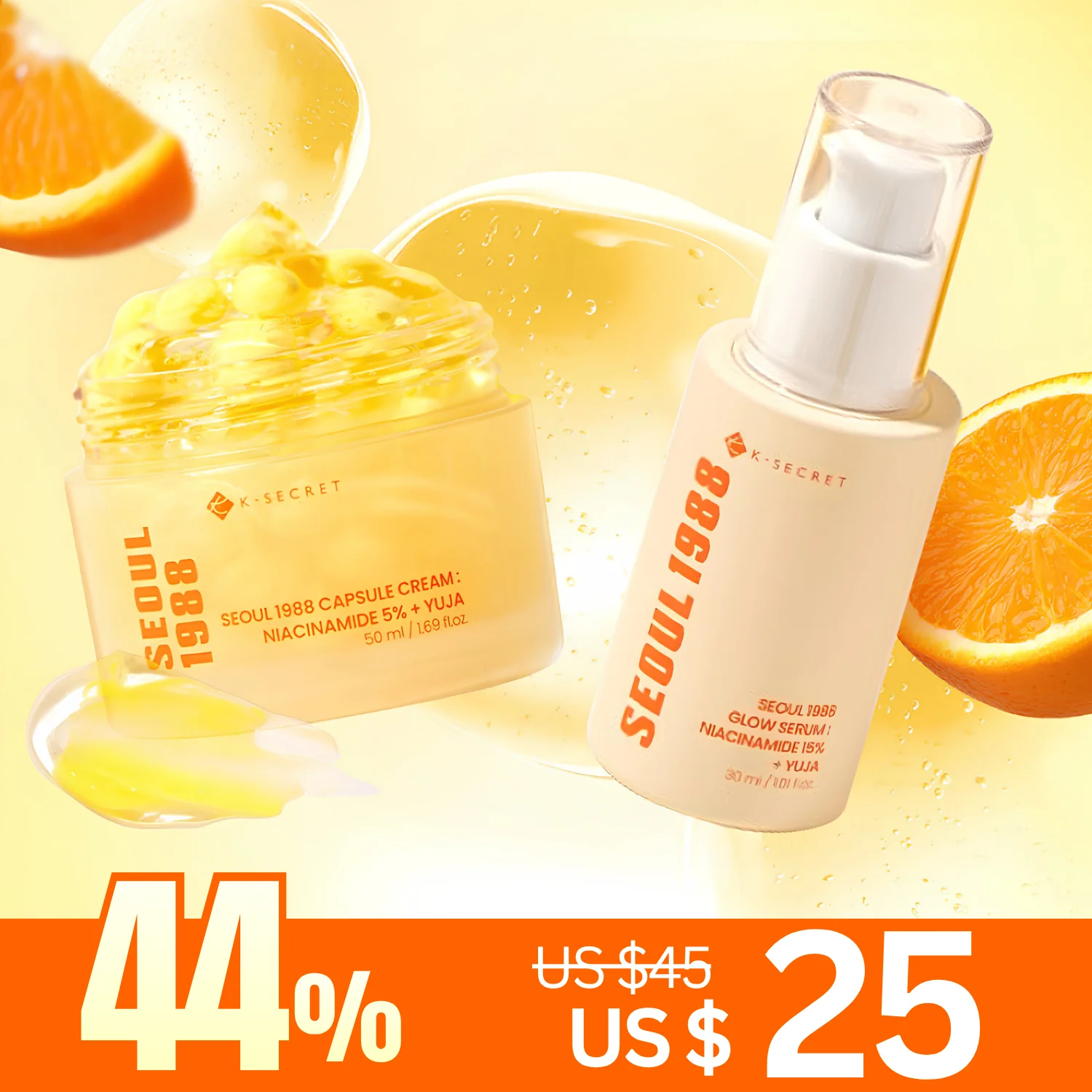 Reusable MOIDA SET KSECRET SEOUL 1988 Niacinamide Yuja Set Serum Cream Special Price Classic