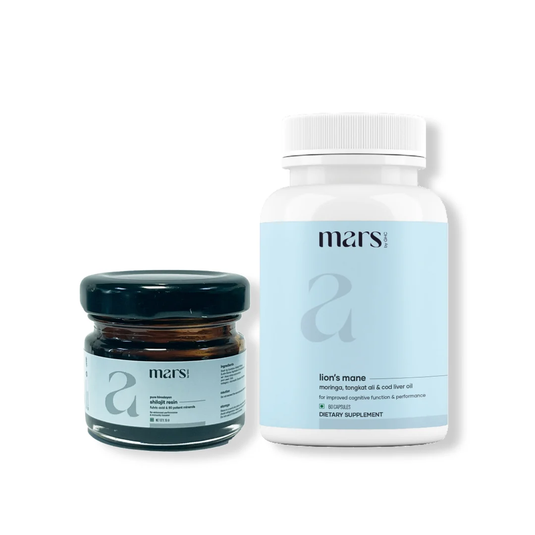 Consistent Mars Strength Max Combo Pure Himalayan Shilajit Lion s Mane Caps Powered With Tongkat Ali Optimized
