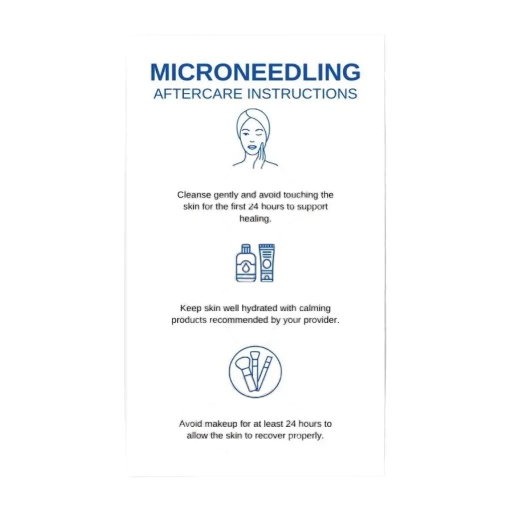 High-End Microneedling Aftercare Post Treatment Instruction Cards Convenient