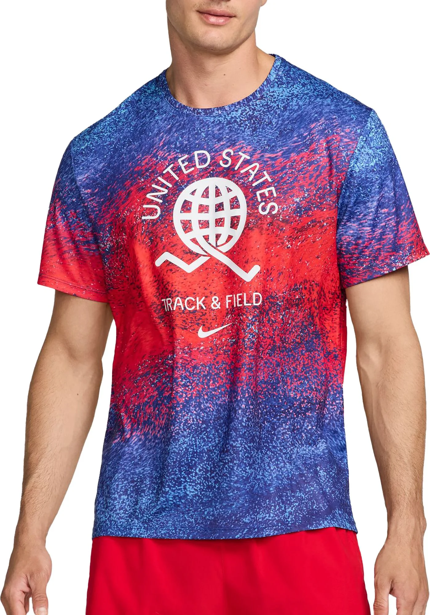Casual Nike Men's Dri-Fit Usa Miler Printed Running T-Shirt Contemporary