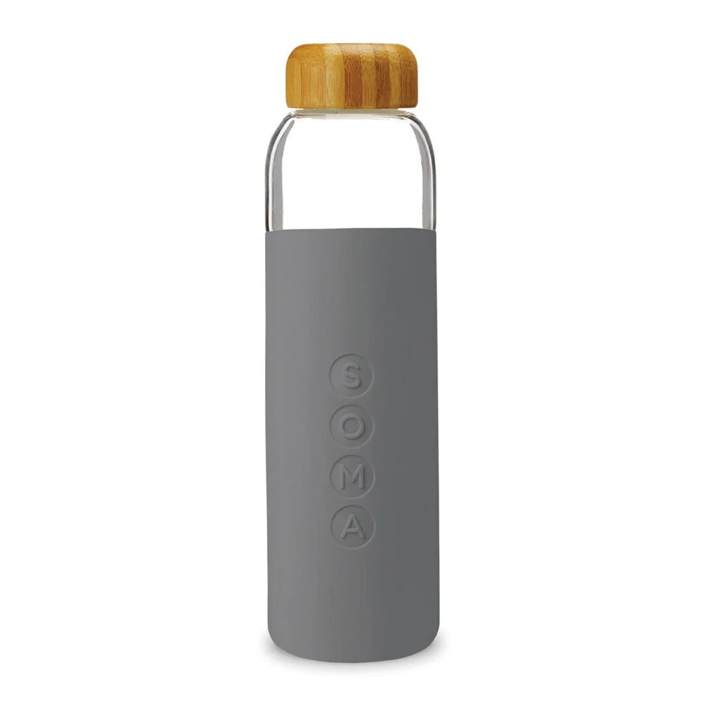 Responsible Soma Glass Water Bottle V2 Gray 17 Oz Artisan