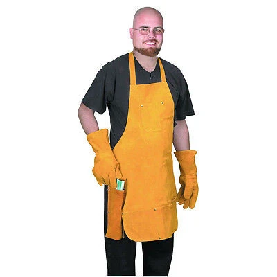 Casual Leather Work Tool Shop Apron Bib Smock for Welding Welder Protector Gloves Kit Exclusive