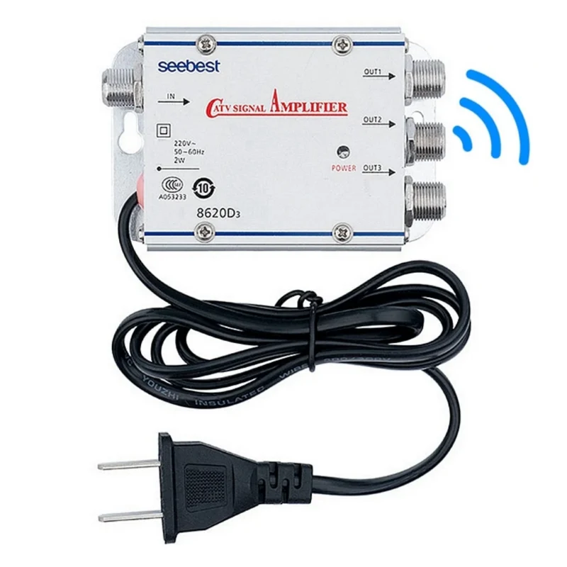 Smooth 20dB TV Antenna Booster Cable Signal Amplifier Minimalist