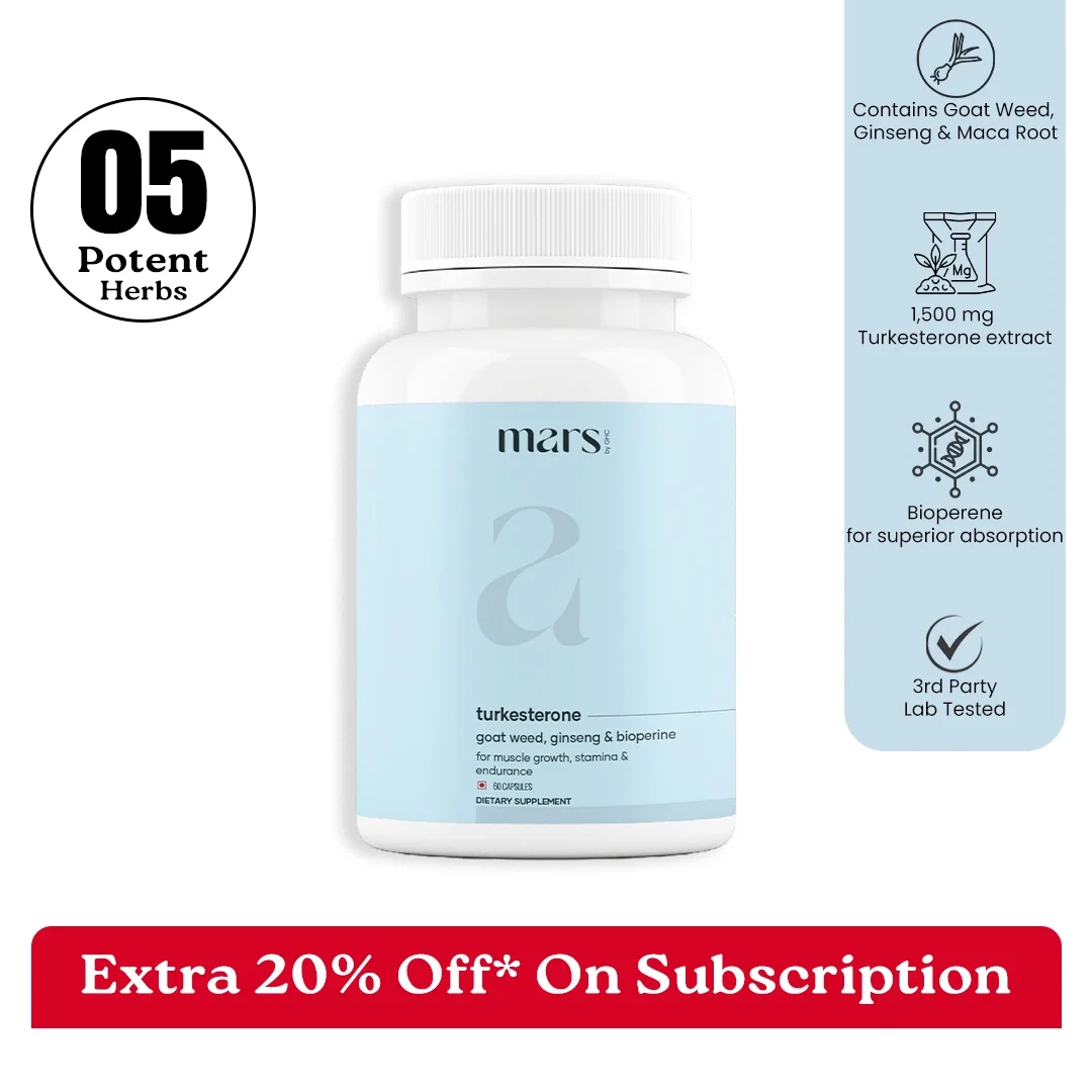 Fast Mars Turkesterone Capsules Powered with Goat Weed Ginseng For Better T-Levels Bedroom Game Functional