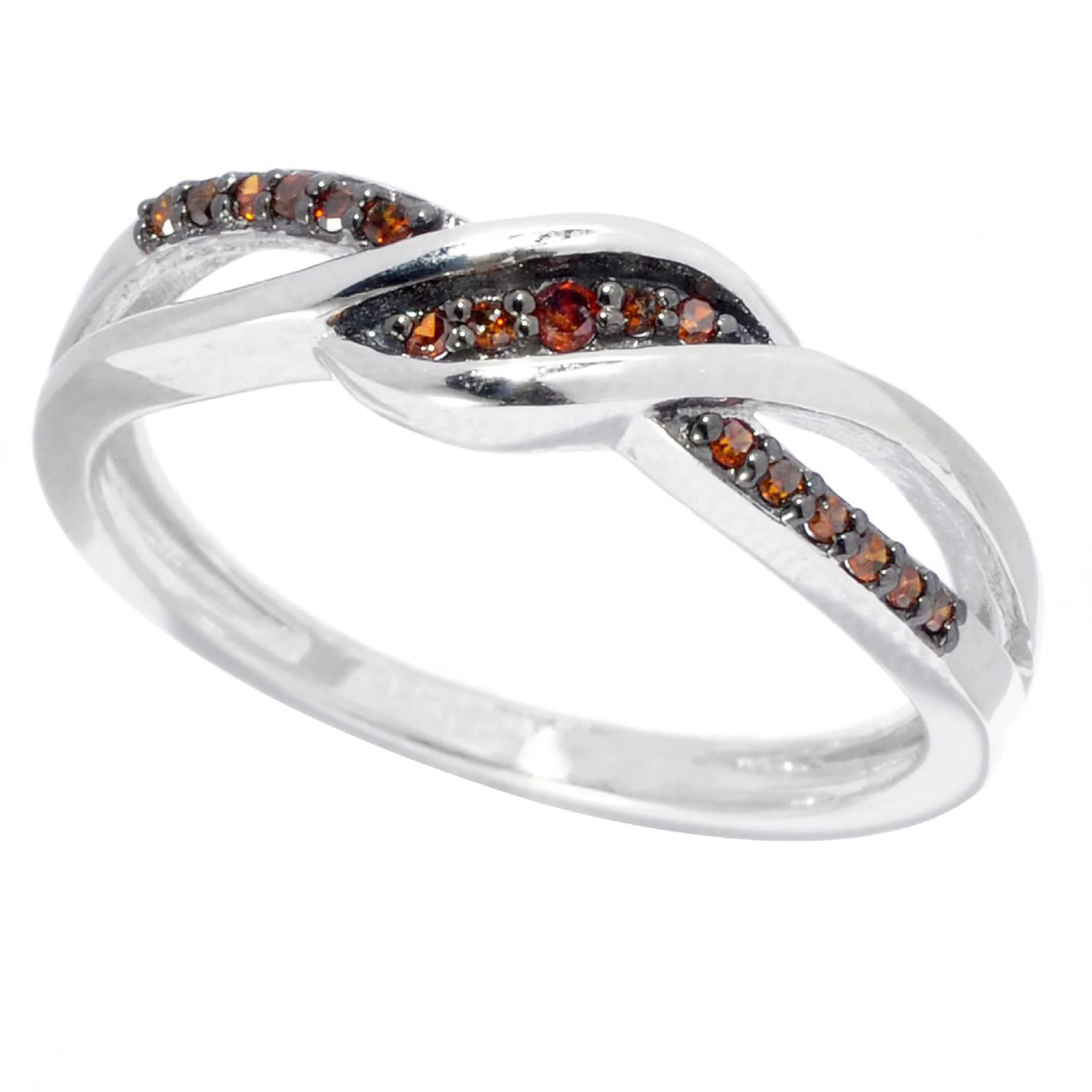 Dependable V3 Jewelry Sterling Silver Red Diamond Crossover Ring Reliable