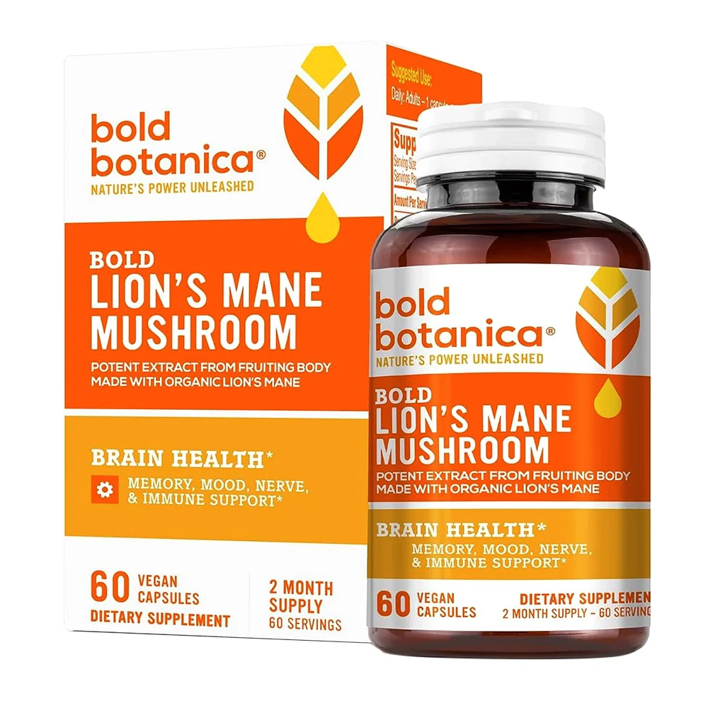 Dependable Bold Botanica Bold Lion s Mane Mushroom Capsules 60 Ea Excellent