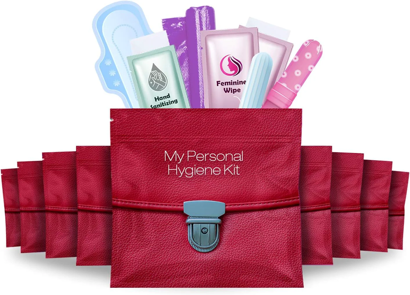 Long-Lasting Feminine Hygiene Kits Pack of 10 Red Purse Verified