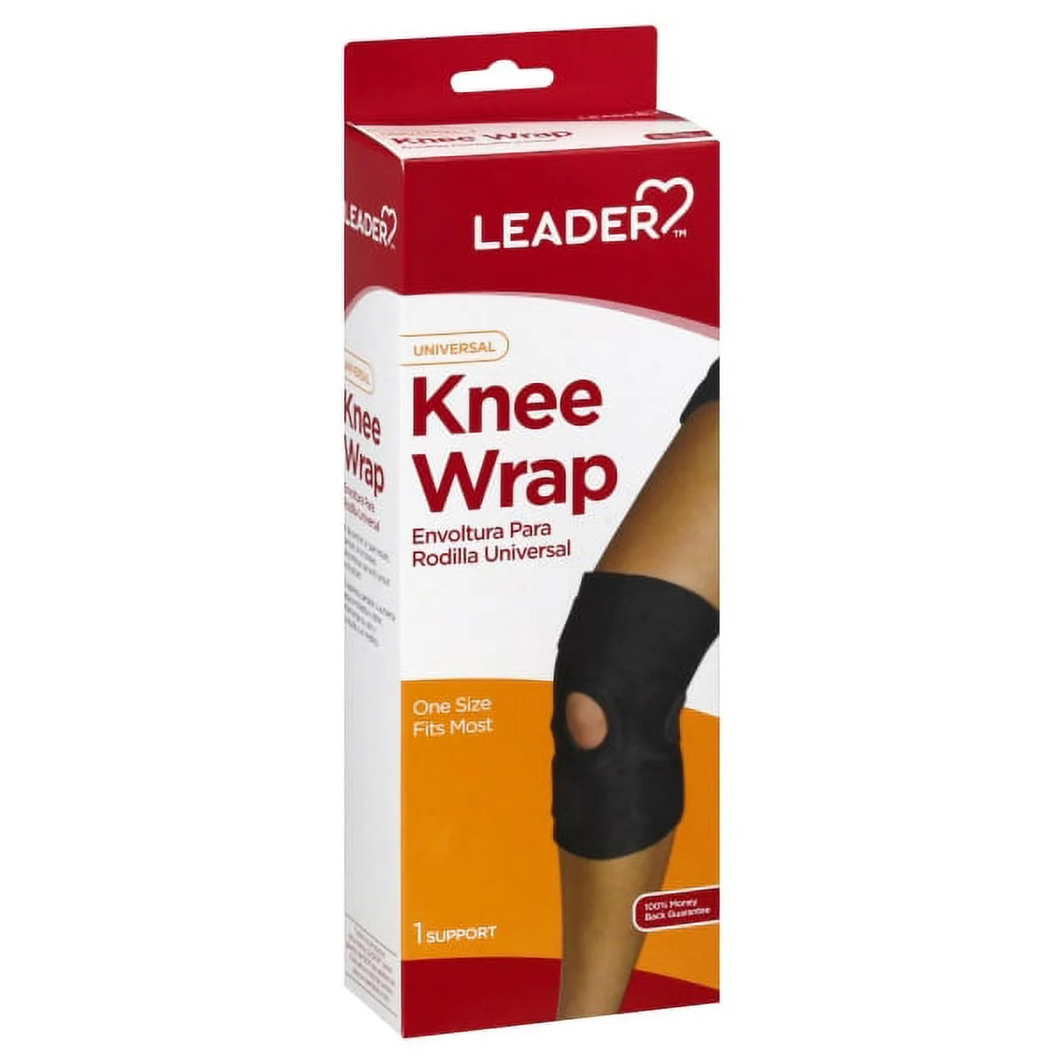 Original Leader Universal Knee Wrap Neoprene Open Patella 1 Ea Excellent