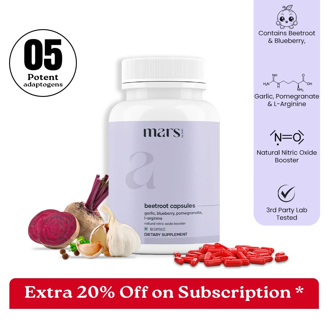Mars Natural Nitric Oxide Booster Powered by Beetroot Garlic Blueberry Pomegranate L-Arginine Versatile