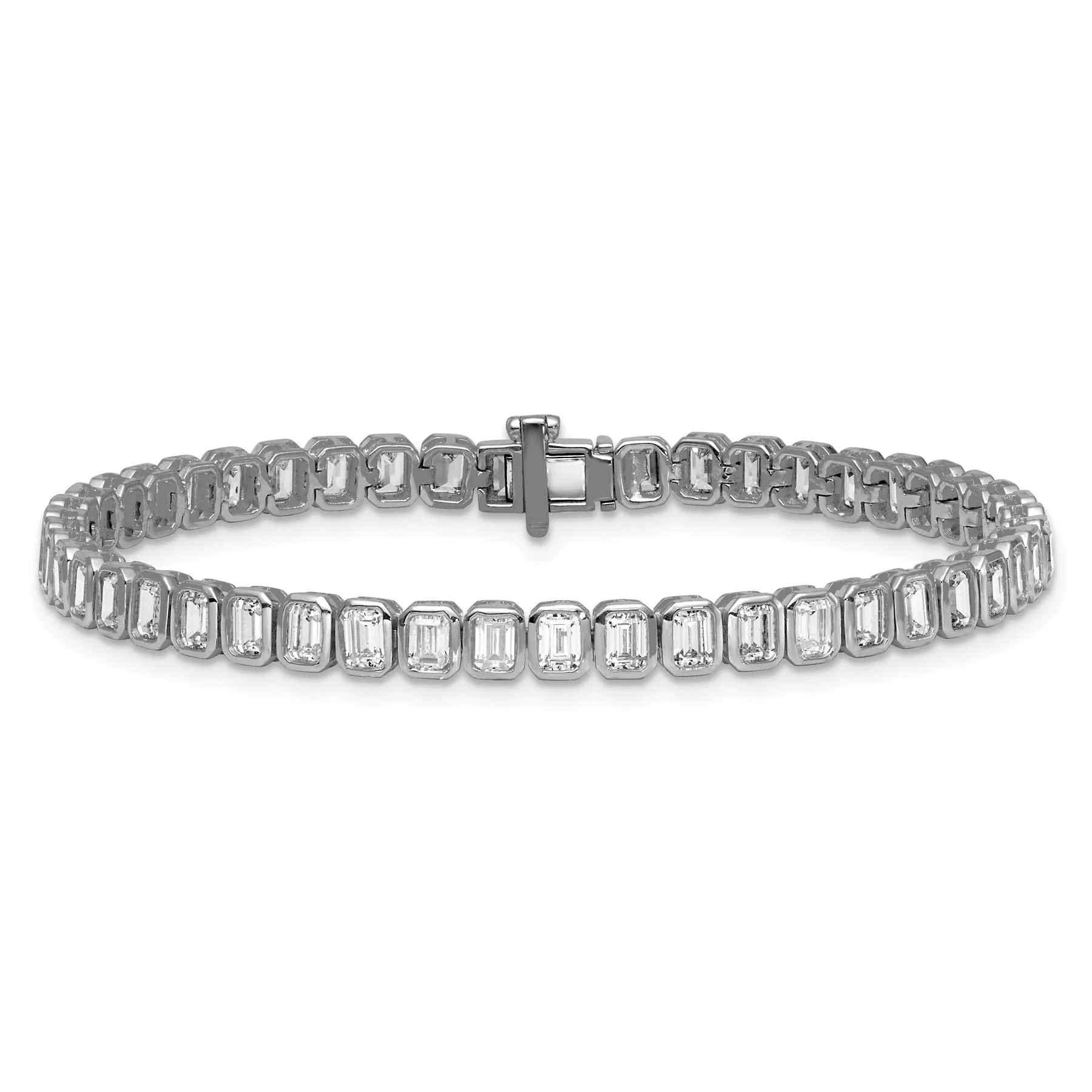 High-End 14K Gold Lab Diamond Emerald Tennis Bracelets 6 1 2 carat Verified