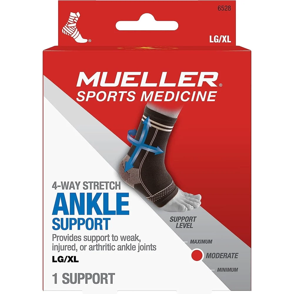 Authentic Mueller Moderate Support Level Reusable Large or X Large 4 Way Stretch Ankle Support 1 Ea Contemporary