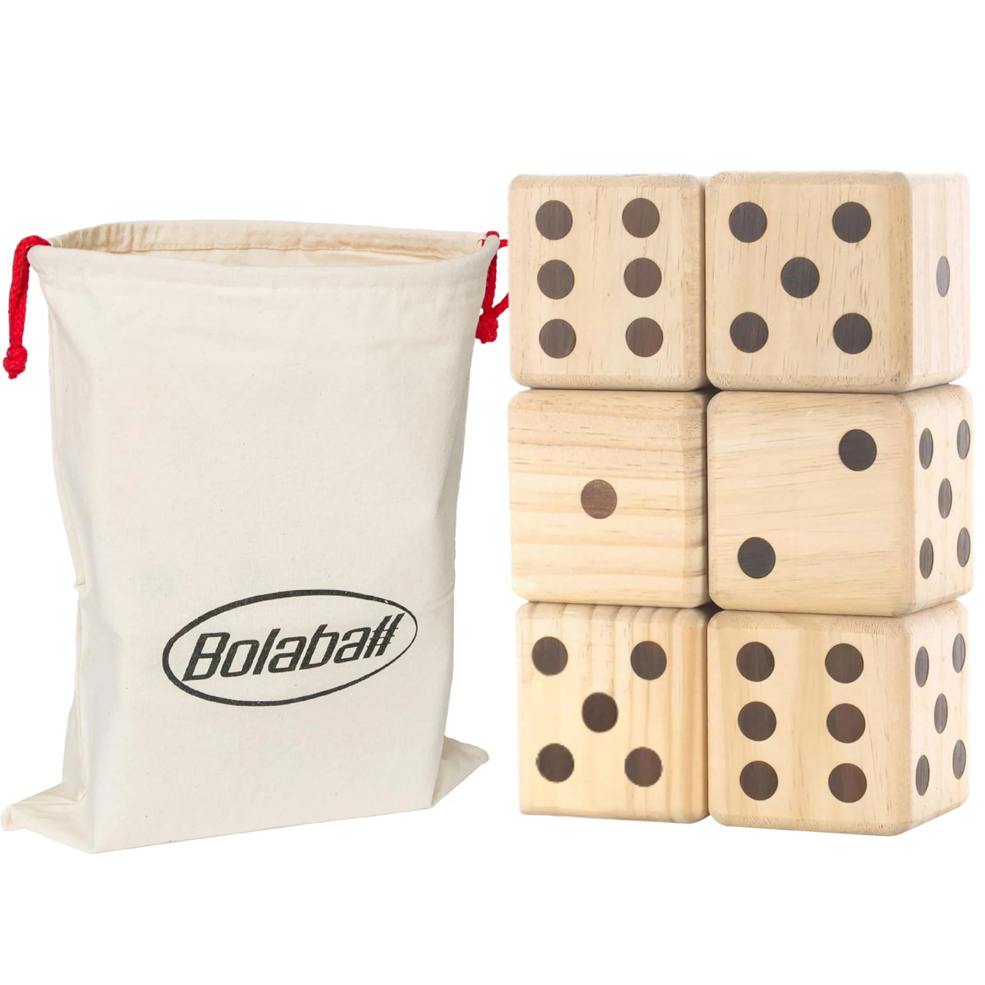 Outstanding Bolaball 3.5 Giant Wooden Yard Dice Set with Sturdy Carry Bag for Parties Certified