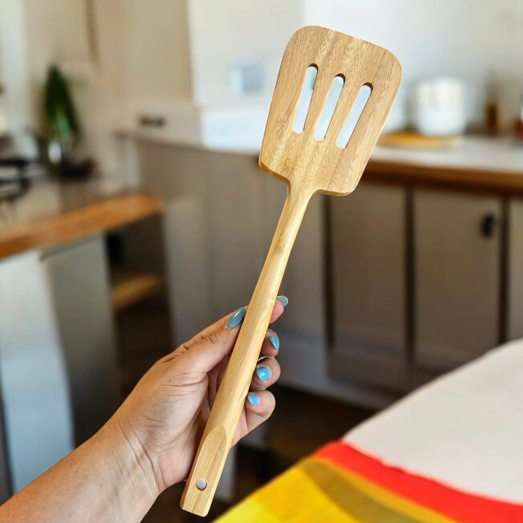 Luxury Bamboo Slotted Spatula Premium Material