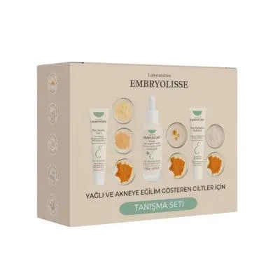 Crafted Embryolisse Skincare Set for Acne-Prone Skin - Travel Size Kit with Mattifying Moisturizer Anti-Blemish Serum 3-in-1 Secret Paste Excellent