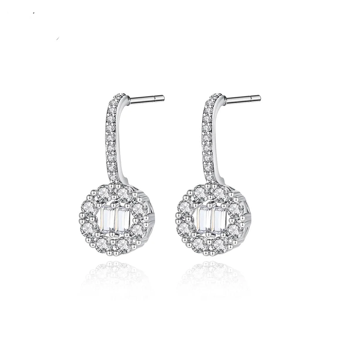 Smart Crystal Cubic Zirconia Silvertone Guitar Drop Earrings Trusted