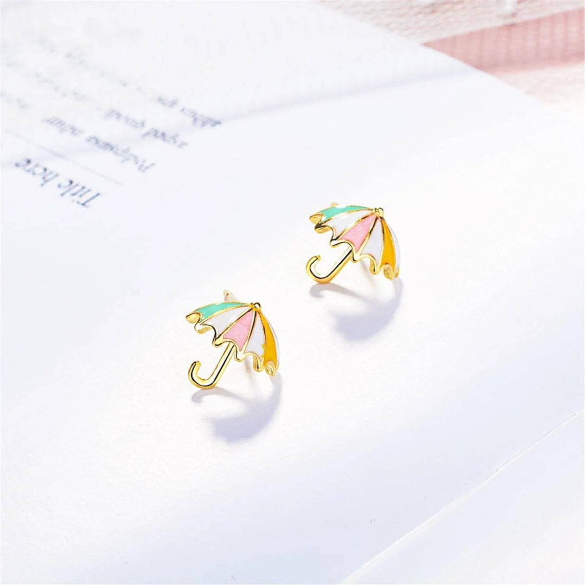 Selected Goldtone Umbrella Stud Earrings User-Friendly